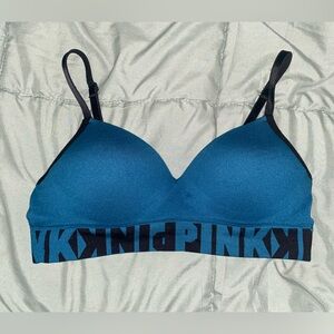 Victoria’s Secret Pink Wireless T Shirt Bra Size 32 D Dark Blue and Black
